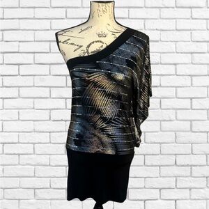 JuJu black and silver cocktail dress